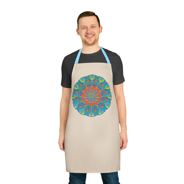 Mandala Art Apron - Beige - Hand - Drawn Design All Over Prints - Blululi