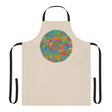 Mandala Art Apron - Beige Hand - Drawn Floral Design All Over Prints - Blululi