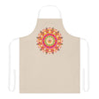 Mandala Art Apron - Beige with Colorful Design All Over Prints - Blululi