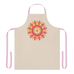 Mandala Art Apron - Beige with Colorful Design All Over Prints - Blululi