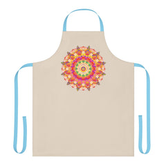 Mandala Art Apron - Beige with Colorful Design All Over Prints - Blululi