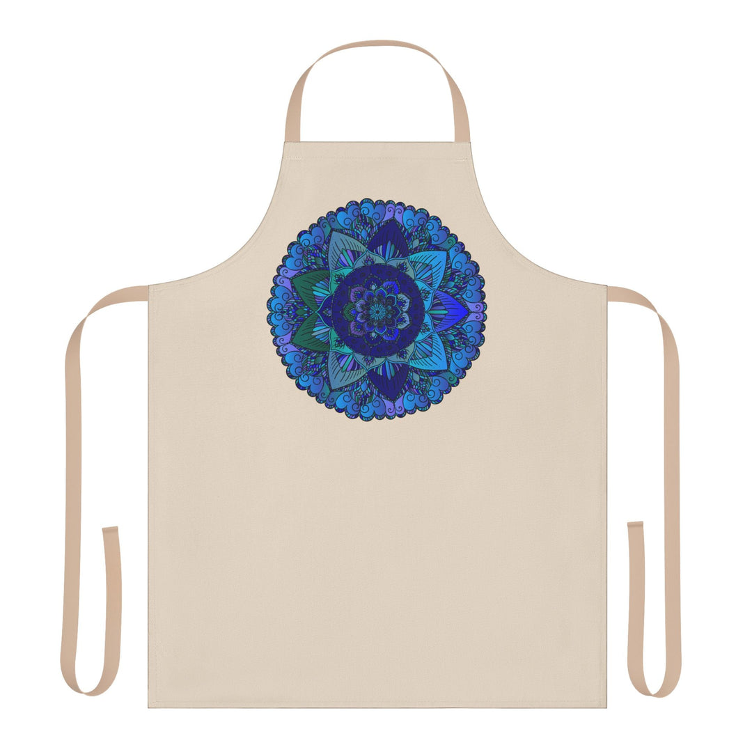 Mandala Art Apron - Blue & Purple Floral Design All Over Prints - Blululi