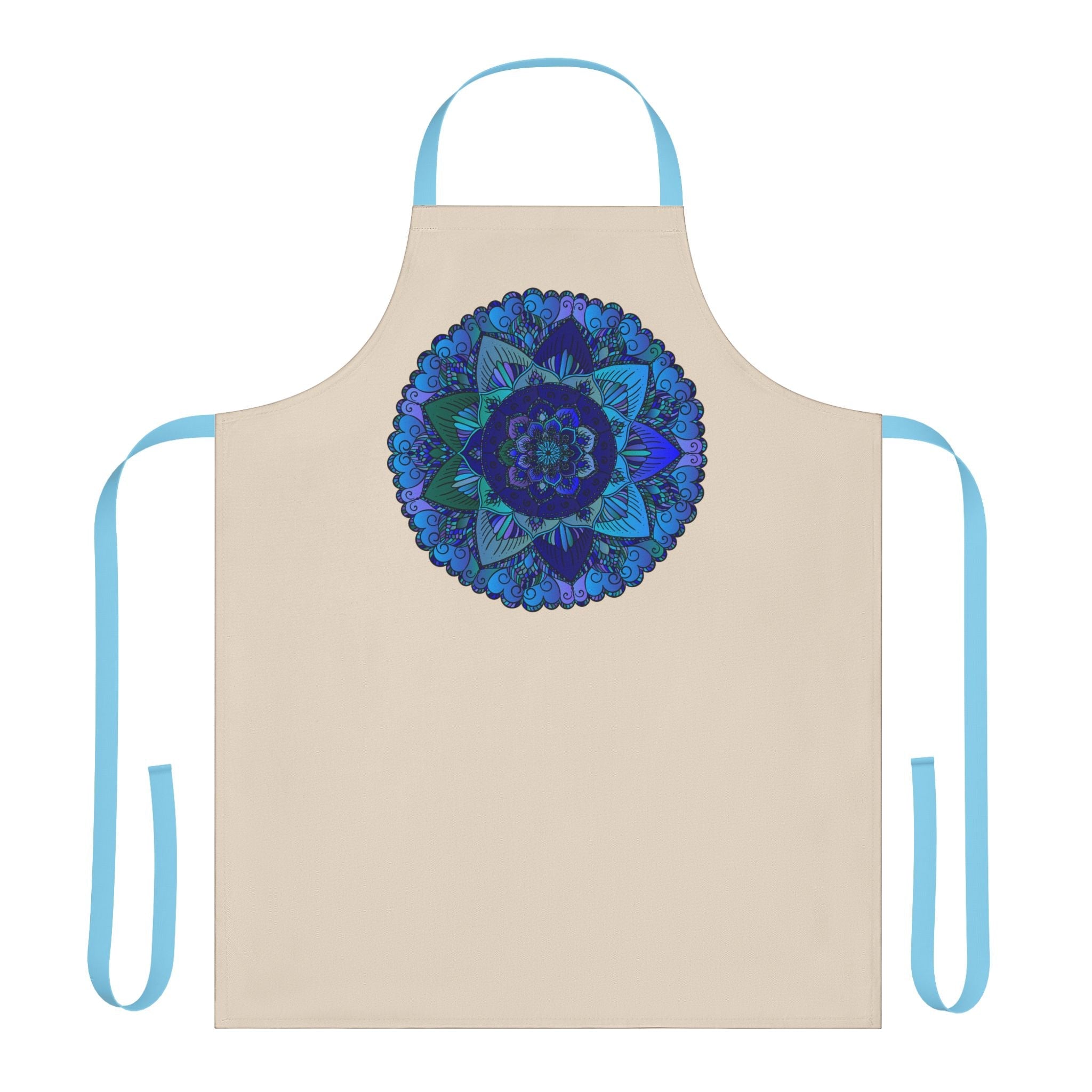 Mandala Art Apron - Blue & Purple Floral Design All Over Prints - Blululi