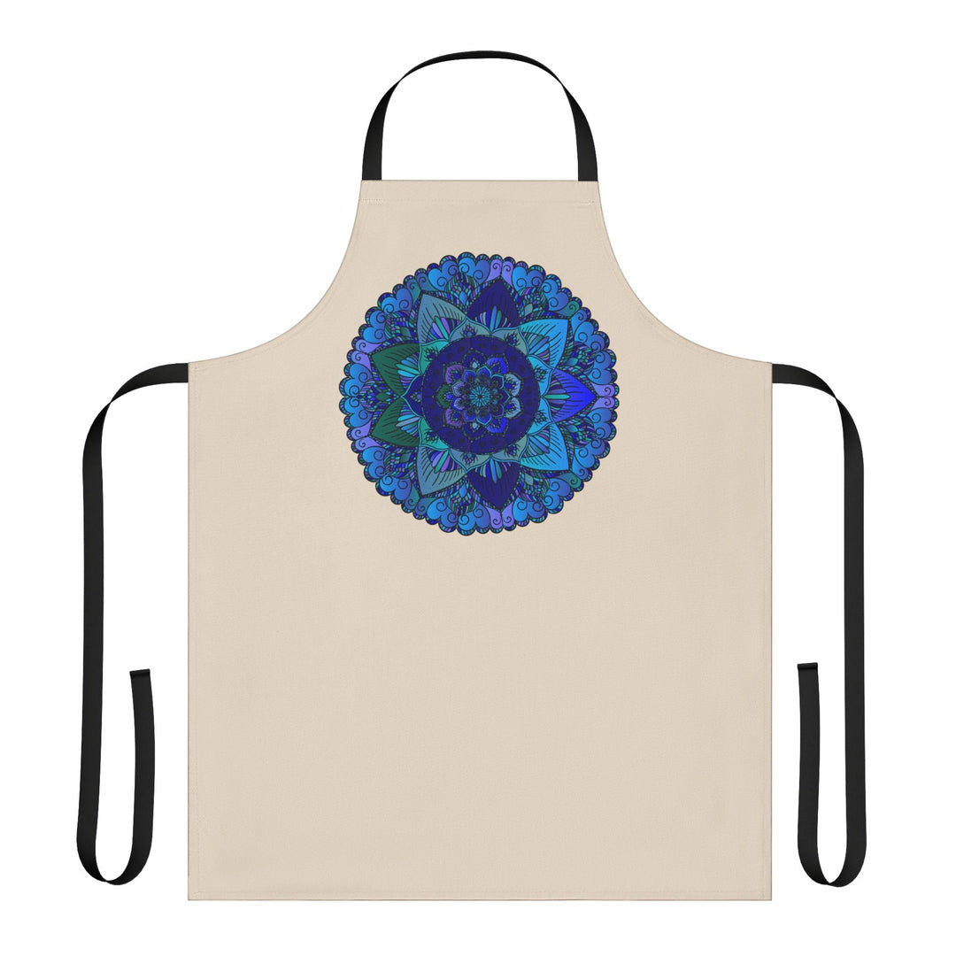 Mandala Art Apron - Blue & Purple Floral Design All Over Prints - Blululi