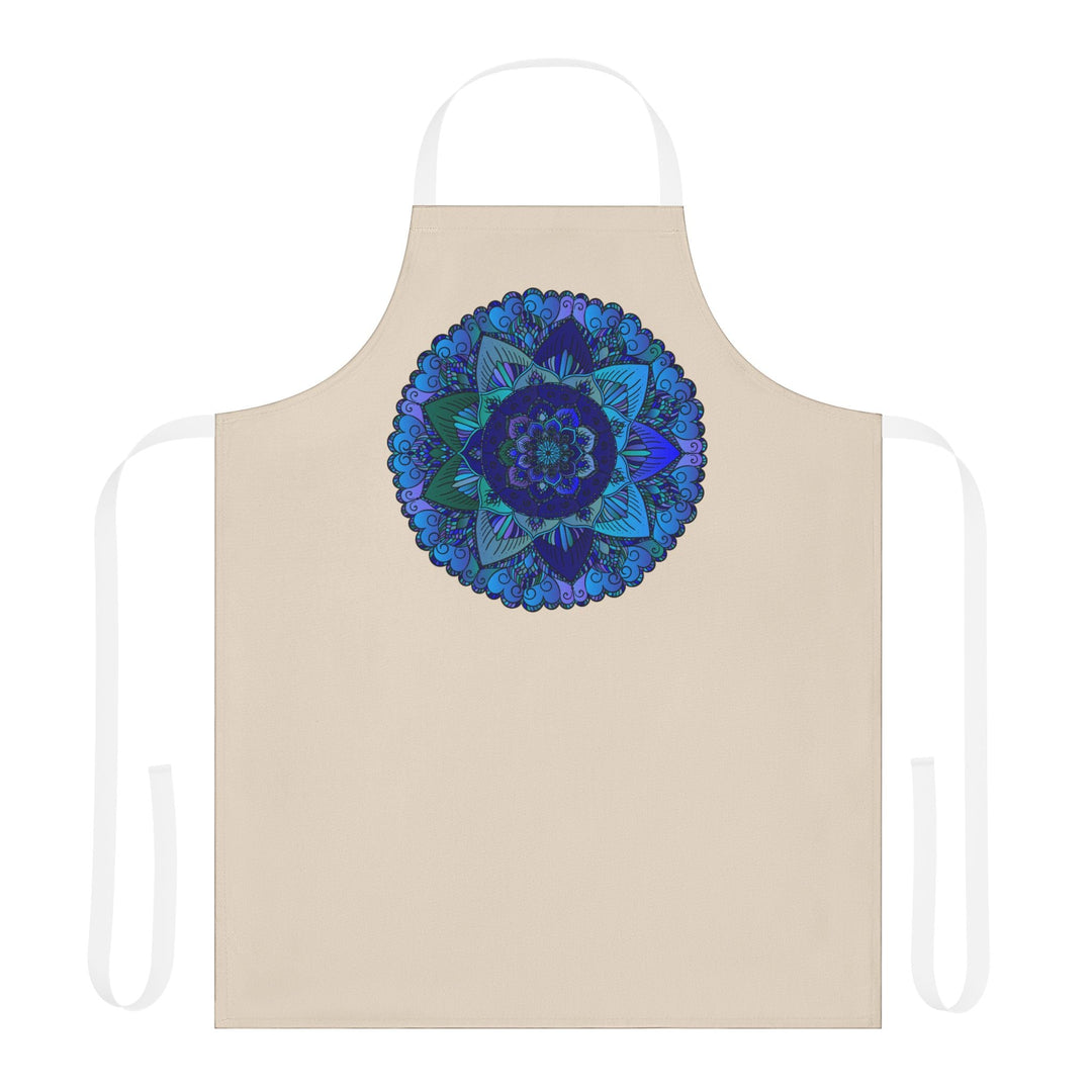 Mandala Art Apron - Blue & Purple Floral Design All Over Prints - Blululi