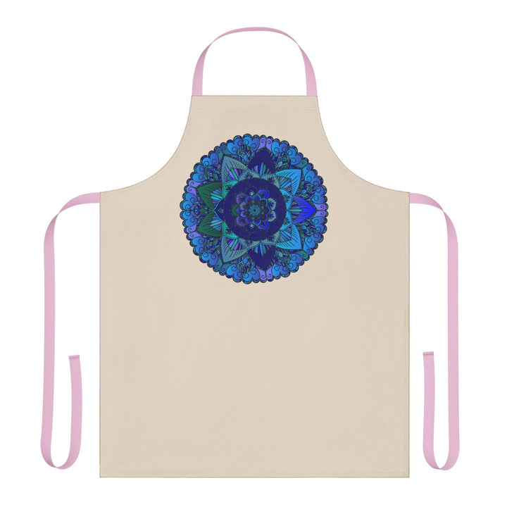 Mandala Art Apron - Blue & Purple Floral Design All Over Prints - Blululi