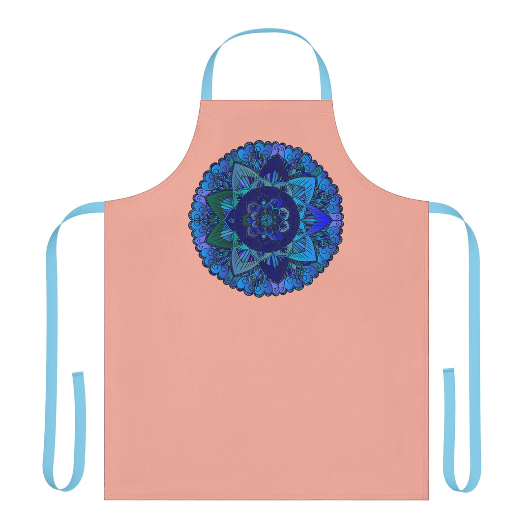 Mandala Art Apron - Blue & Purple Swirl All Over Prints - Blululi