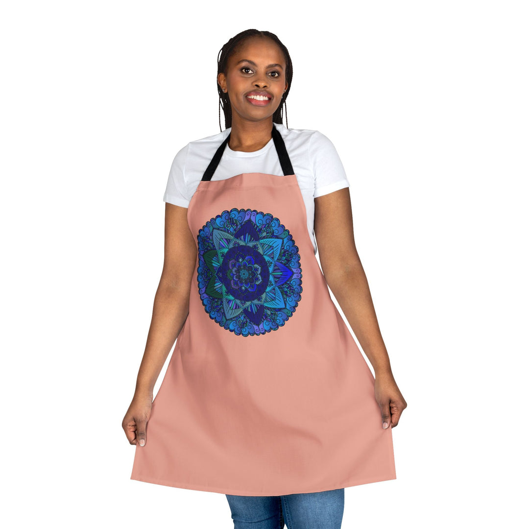 Mandala Art Apron - Blue & Purple Swirl All Over Prints - Blululi