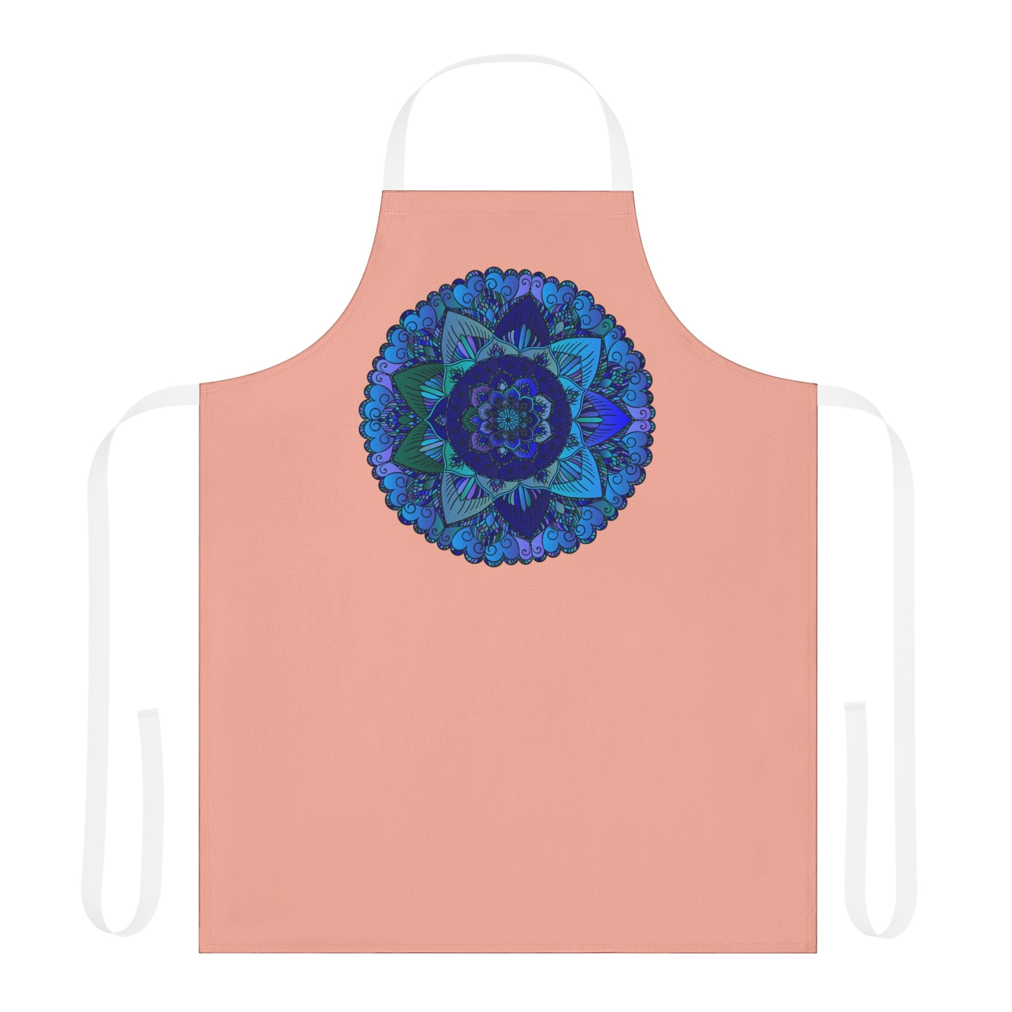 Mandala Art Apron - Blue & Purple Swirl All Over Prints - Blululi