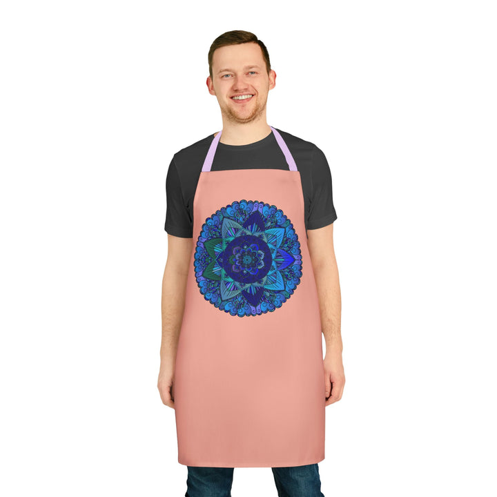 Mandala Art Apron - Blue & Purple Swirl All Over Prints - Blululi