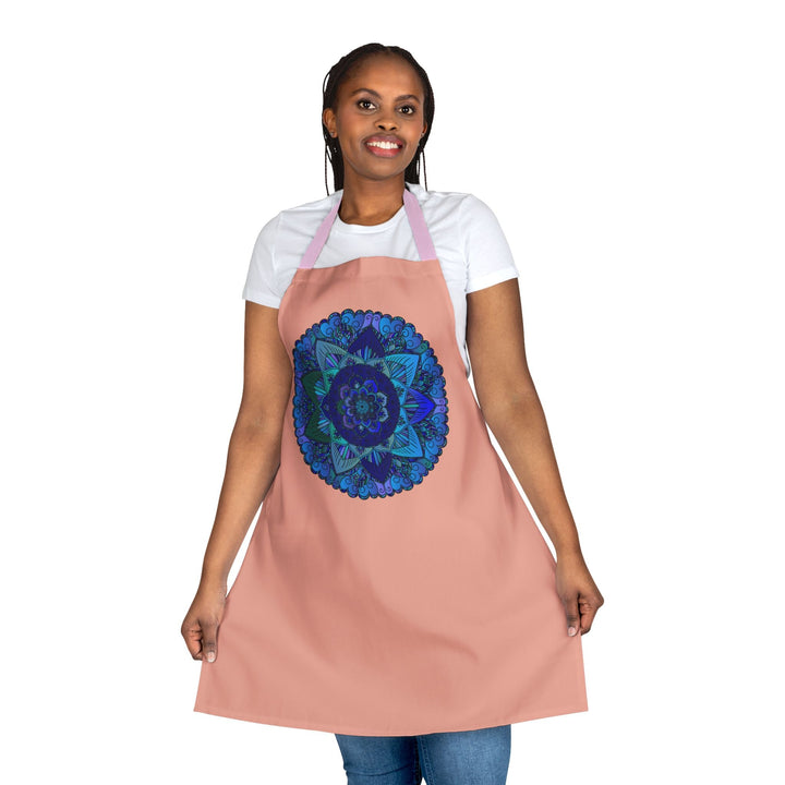 Mandala Art Apron - Blue & Purple Swirl All Over Prints - Blululi