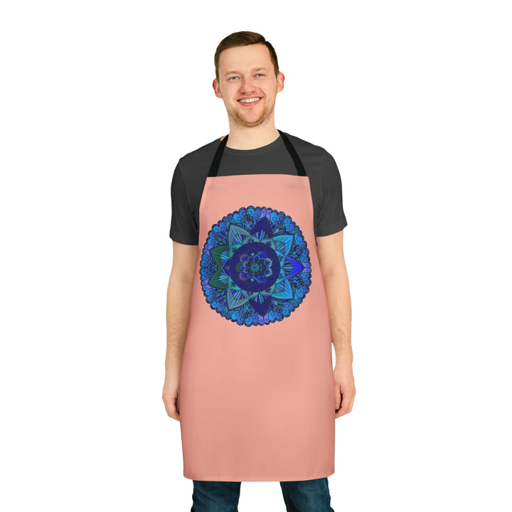 Mandala Art Apron - Blue & Purple Swirl All Over Prints - Blululi