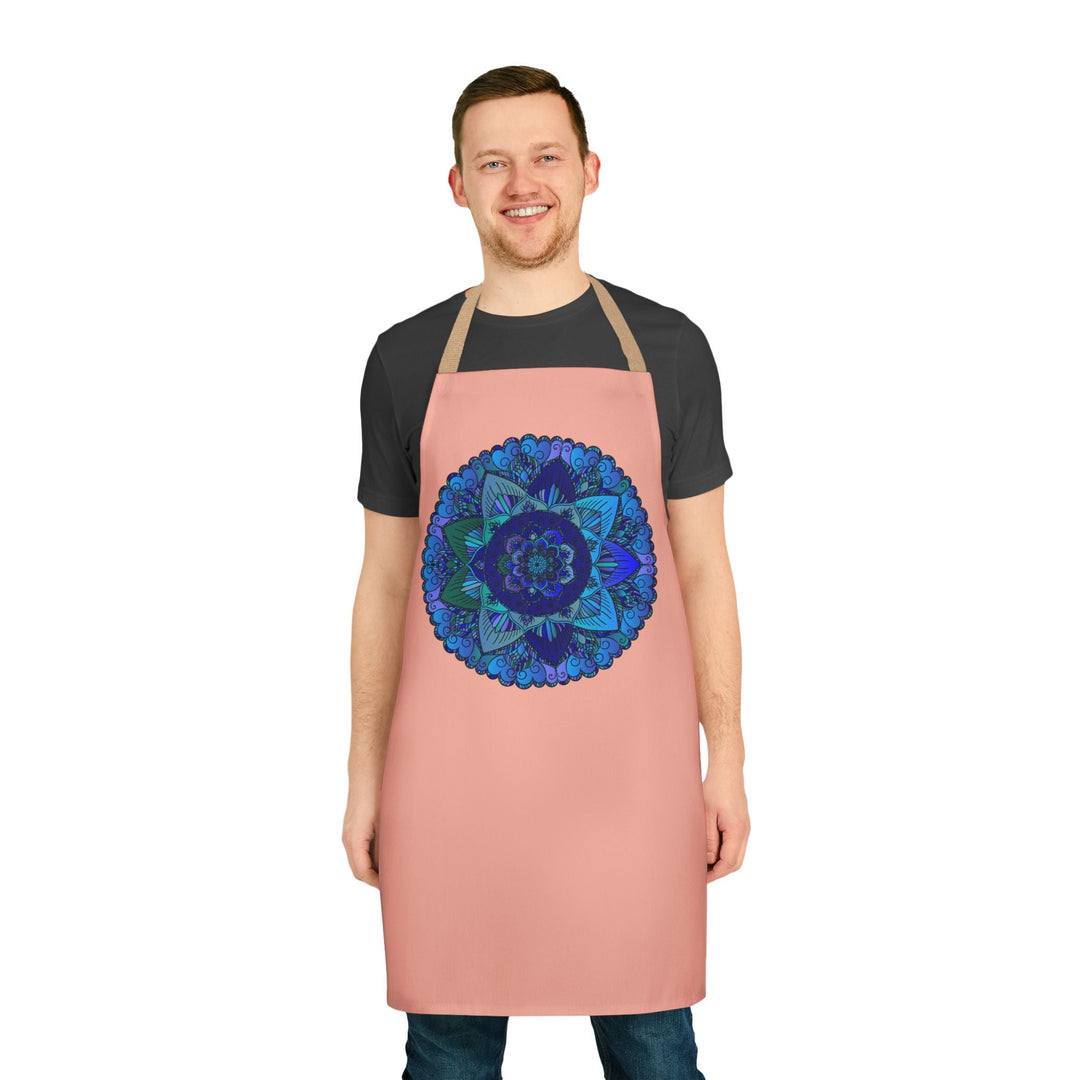 Mandala Art Apron - Blue & Purple Swirl All Over Prints - Blululi