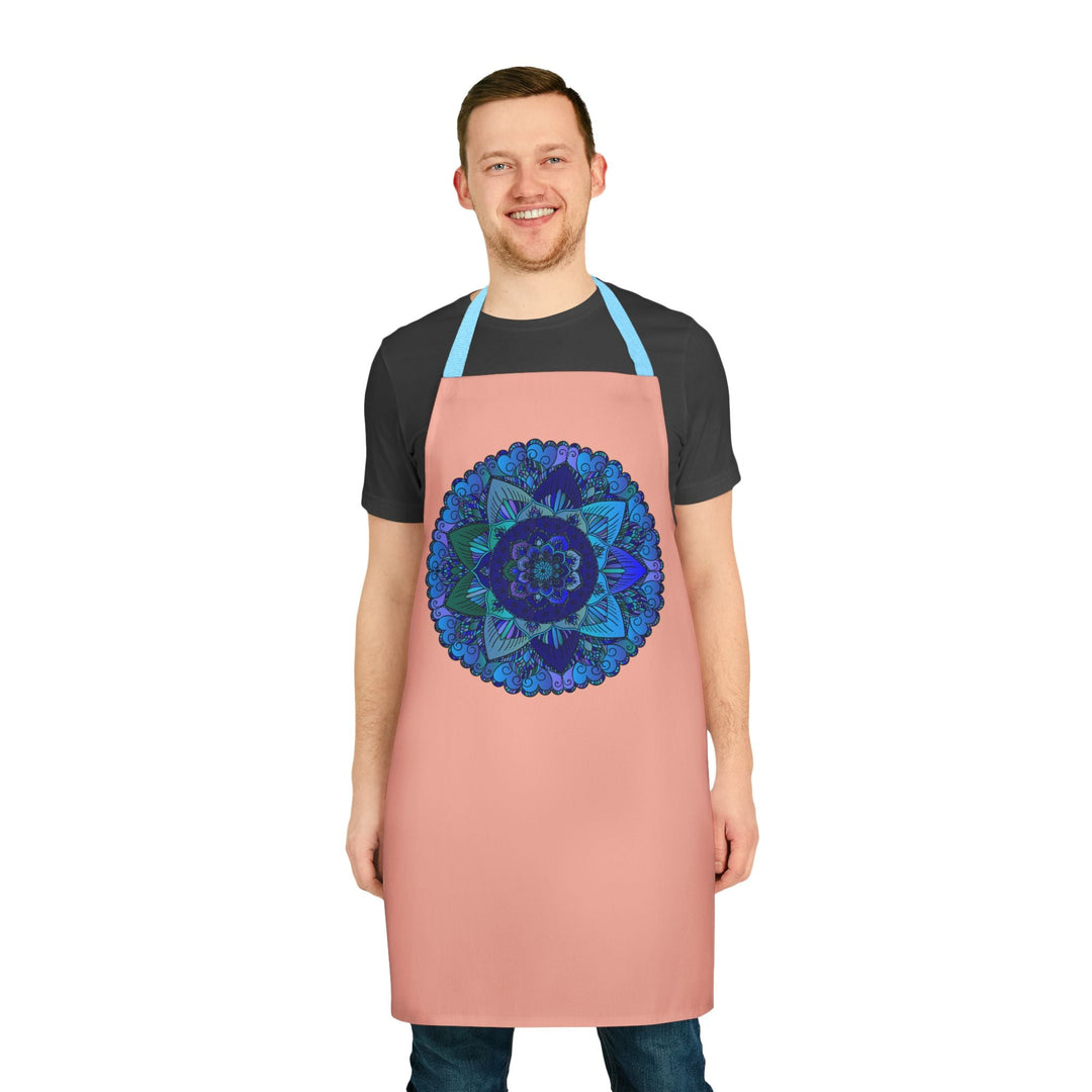 Mandala Art Apron - Blue & Purple Swirl All Over Prints - Blululi