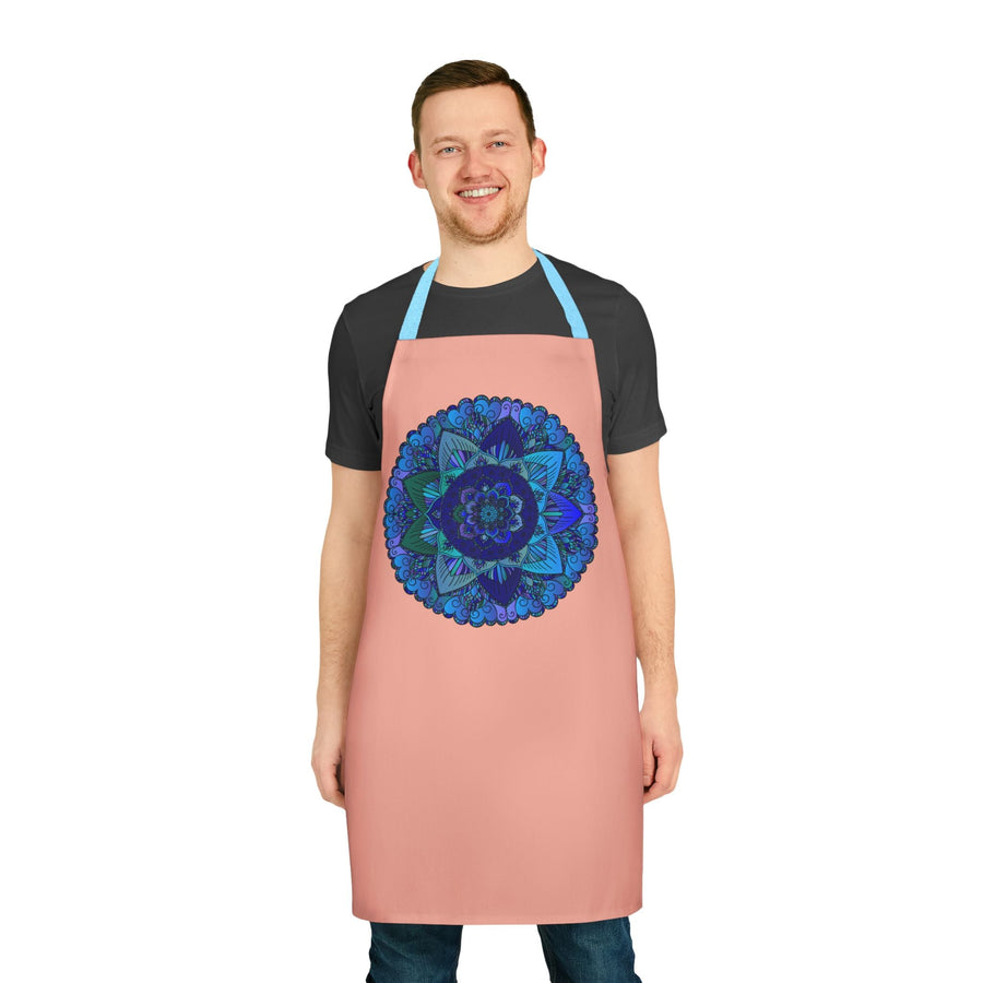 Mandala Art Apron - Blue & Purple Swirl All Over Prints - Blululi