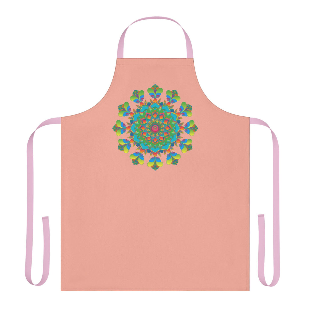 Mandala Art Apron - Colorful Apricot Kitchen All Over Prints - Blululi