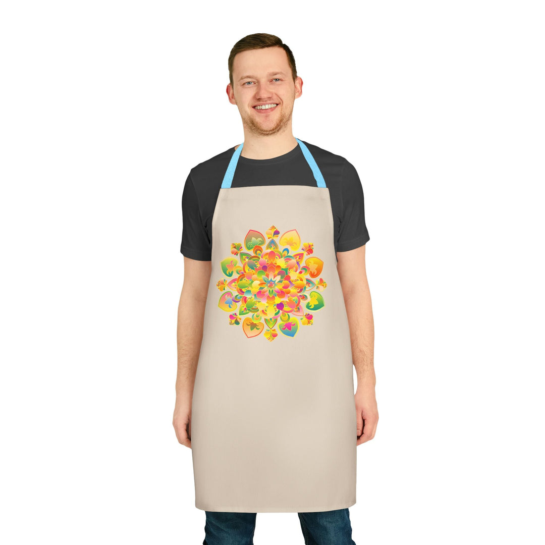 Mandala Art Apron - Colorful Floral Design All Over Prints - Blululi