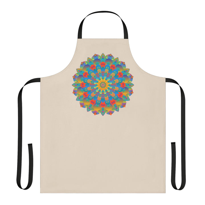 Mandala Art Apron - Colorful Floral Design All Over Prints - Blululi