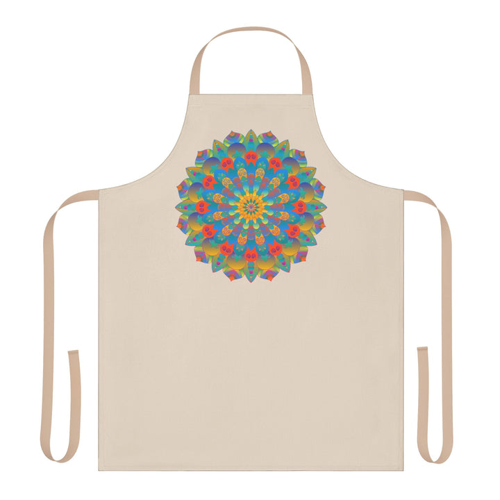 Mandala Art Apron - Colorful Floral Design All Over Prints - Blululi