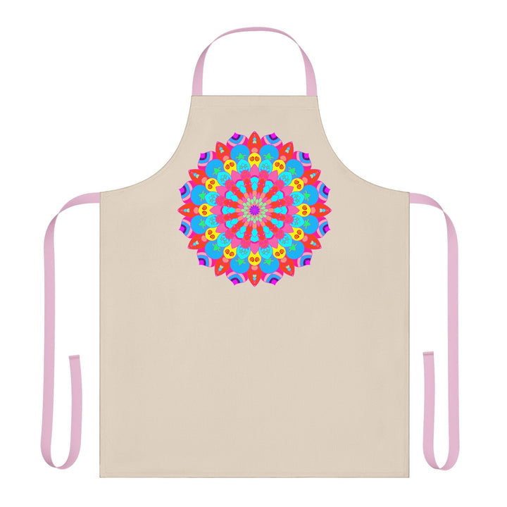 Mandala Art Apron - Colorful Floral Design All Over Prints - Blululi