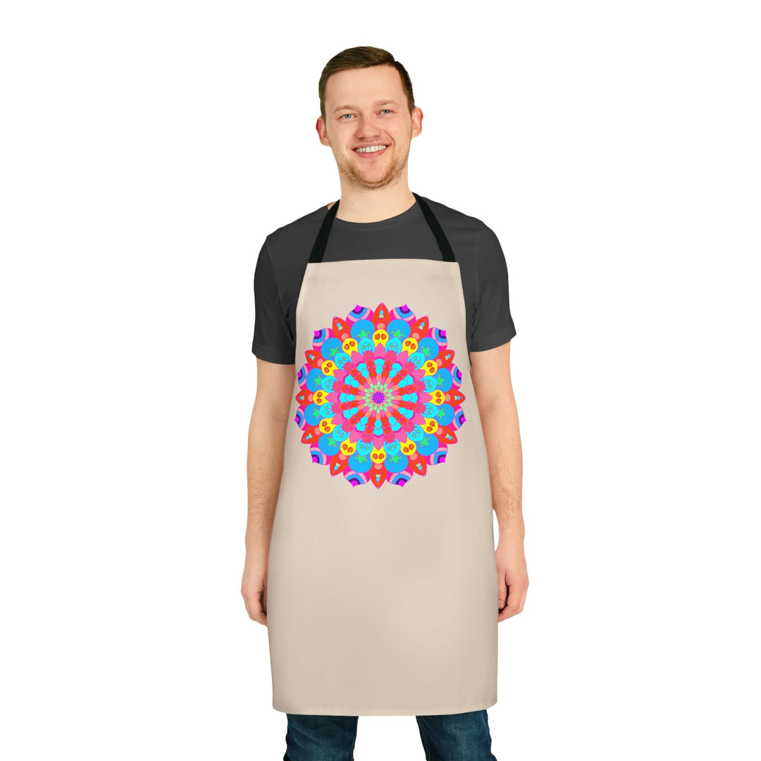 Mandala Art Apron - Colorful Floral Design All Over Prints - Blululi