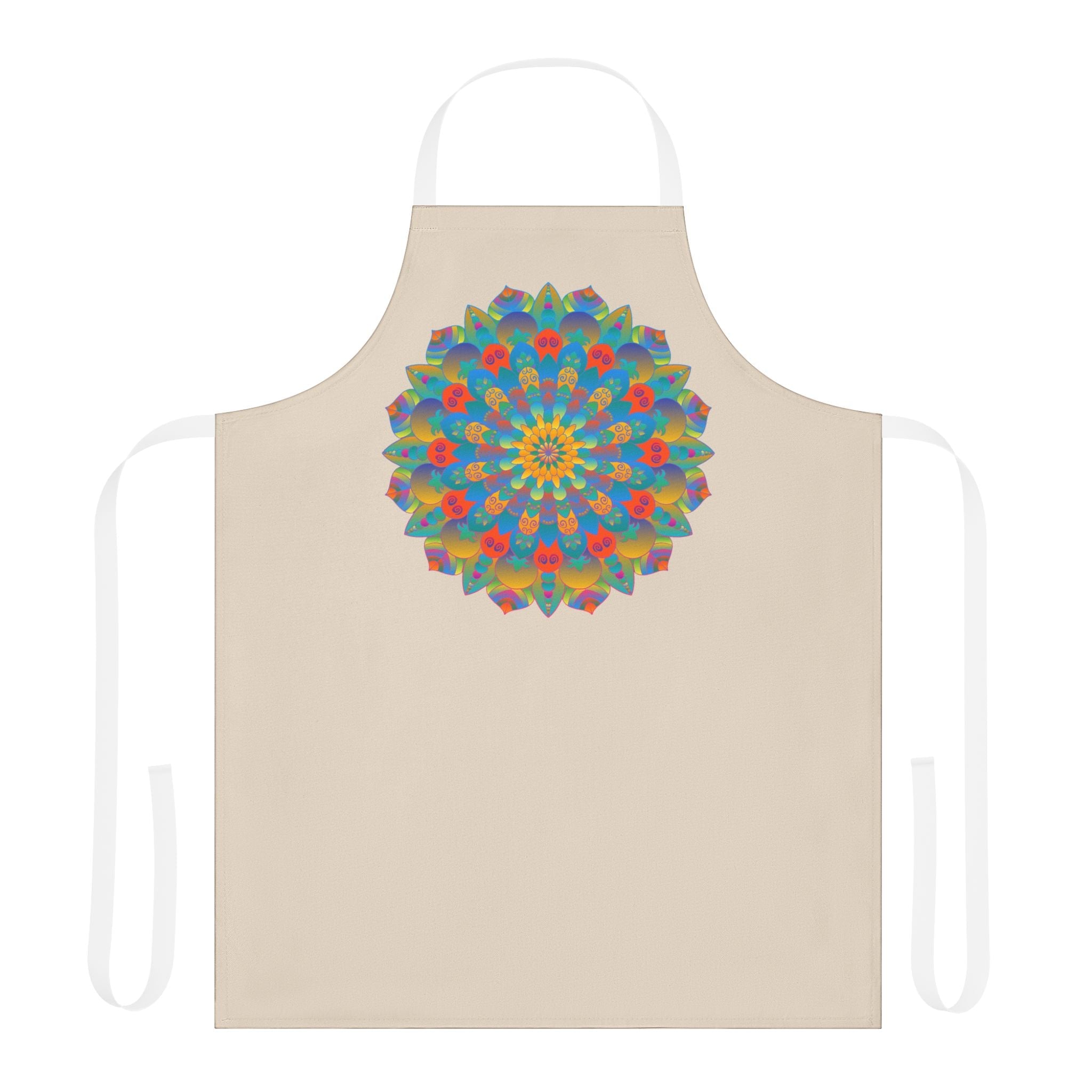 Mandala Art Apron - Colorful Floral Design All Over Prints - Blululi