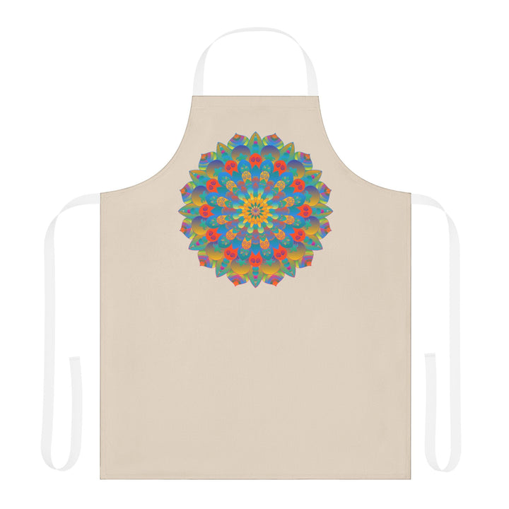 Mandala Art Apron - Colorful Floral Design All Over Prints - Blululi