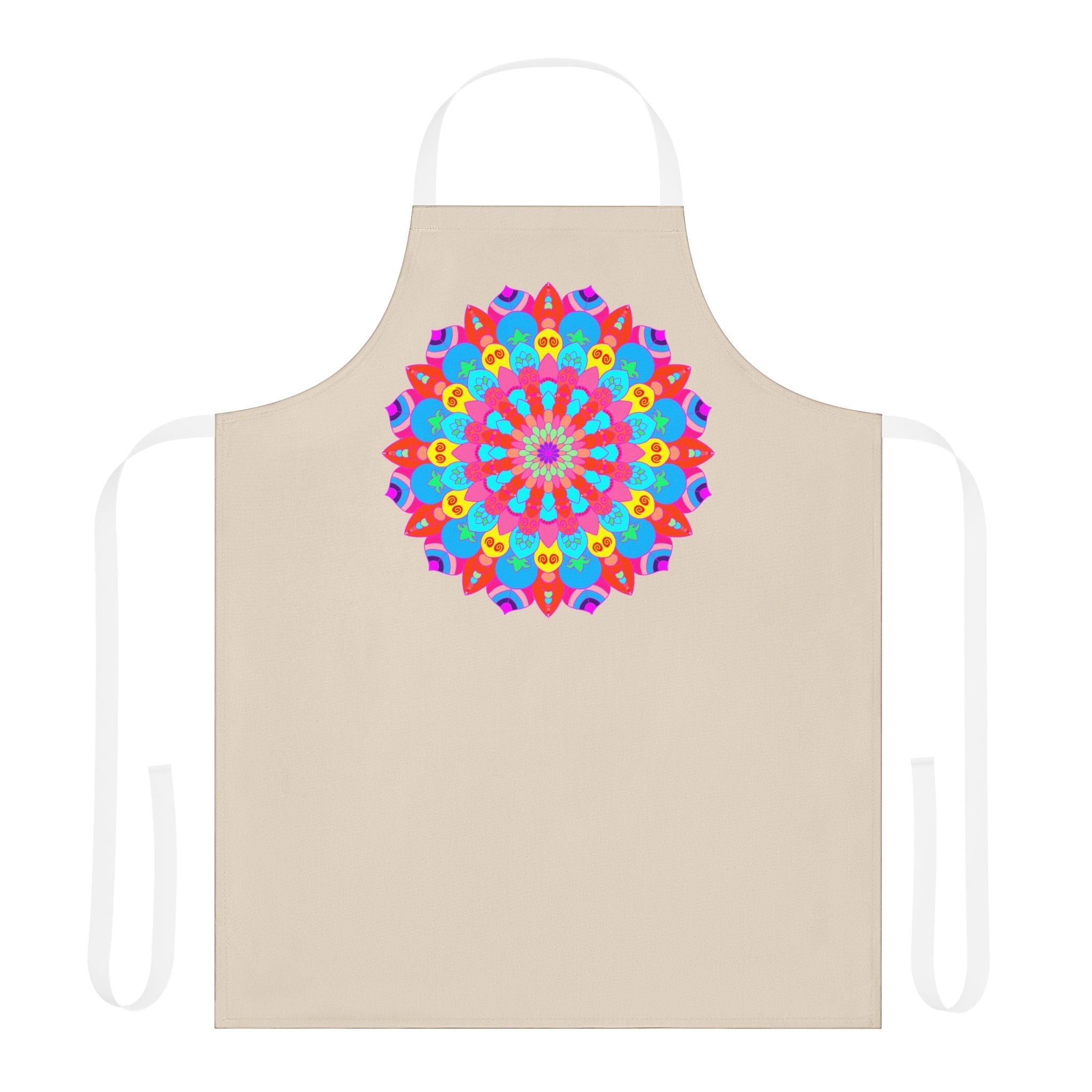 Mandala Art Apron - Colorful Floral Design All Over Prints - Blululi