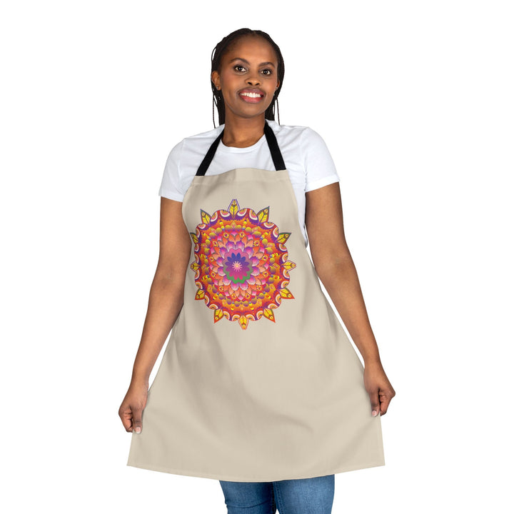 Mandala Art Apron - Colorful Floral Design All Over Prints - Blululi