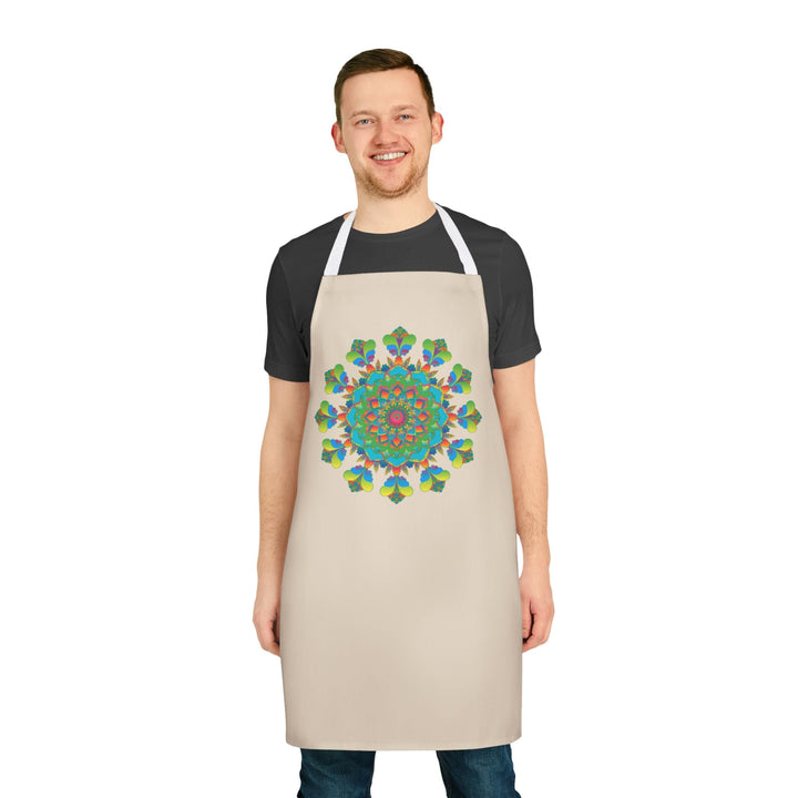 Mandala Art Apron - Colorful Floral Design All Over Prints - Blululi