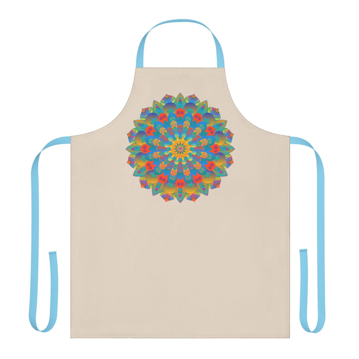 Mandala Art Apron - Colorful Floral Design All Over Prints - Blululi