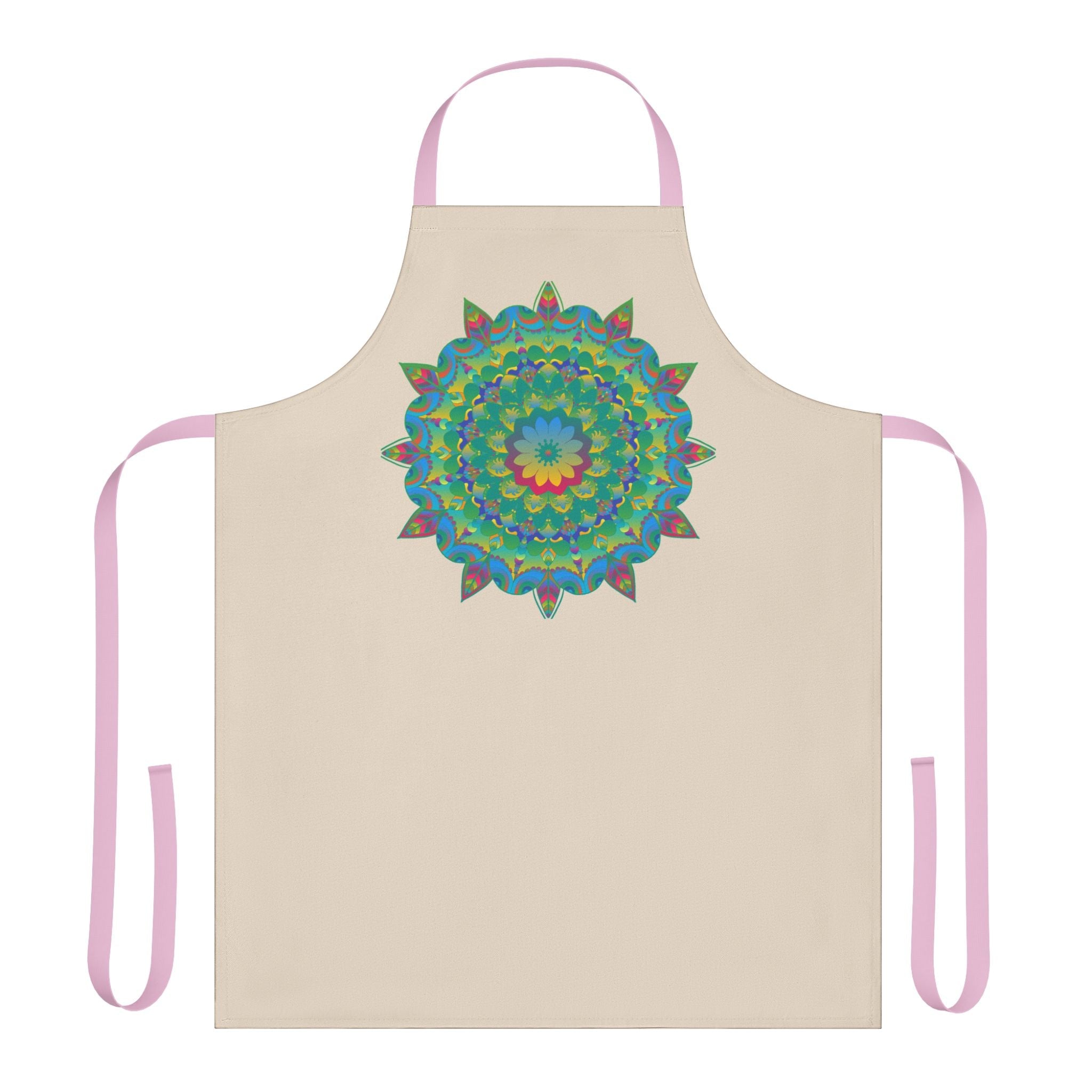 Mandala Art Apron - Colorful Floral Design All Over Prints - Blululi