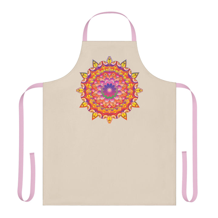 Mandala Art Apron - Colorful Floral Design All Over Prints - Blululi