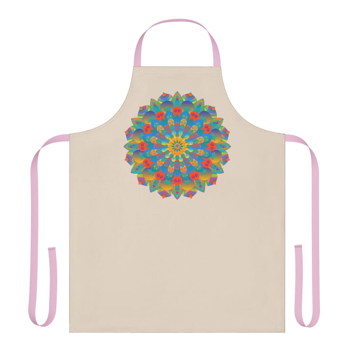 Mandala Art Apron - Colorful Floral Design All Over Prints - Blululi