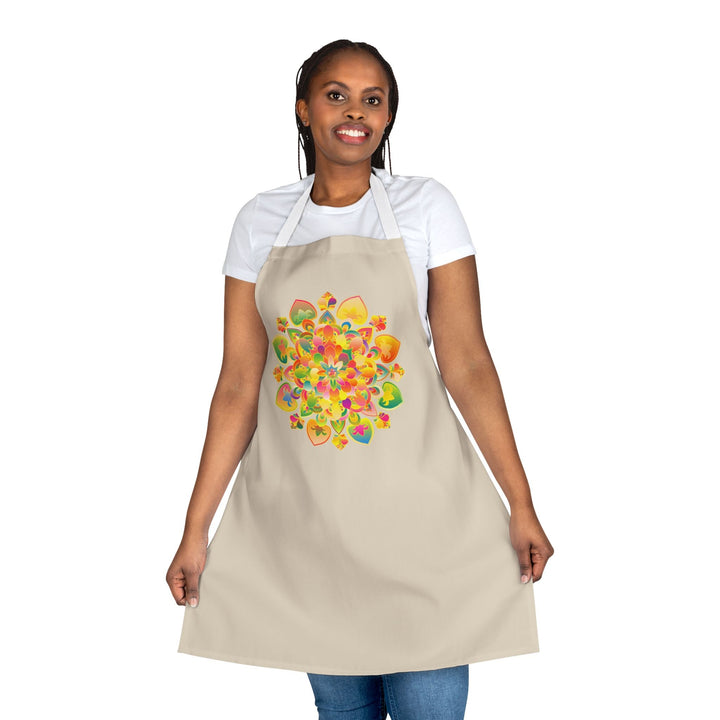 Mandala Art Apron - Colorful Floral Design All Over Prints - Blululi