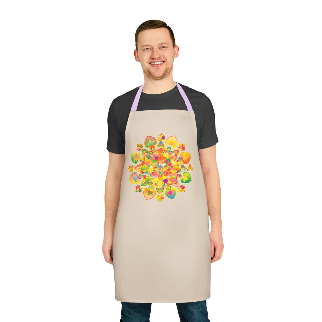 Mandala Art Apron - Colorful Floral Design All Over Prints - Blululi