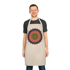 Mandala Art Apron - Hand Drawn Beige All Over Prints - Blululi