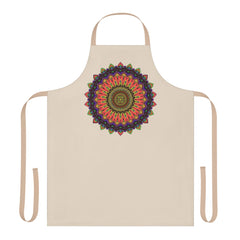 Mandala Art Apron - Hand Drawn Beige All Over Prints - Blululi
