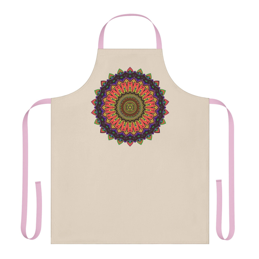 Mandala Art Apron - Hand Drawn Beige All Over Prints - Blululi