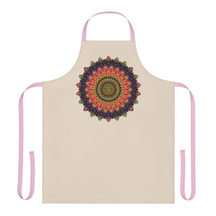 Mandala Art Apron - Hand Drawn Beige All Over Prints - Blululi