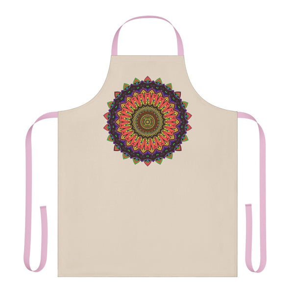 Mandala Art Apron - Hand Drawn Beige All Over Prints - Blululi