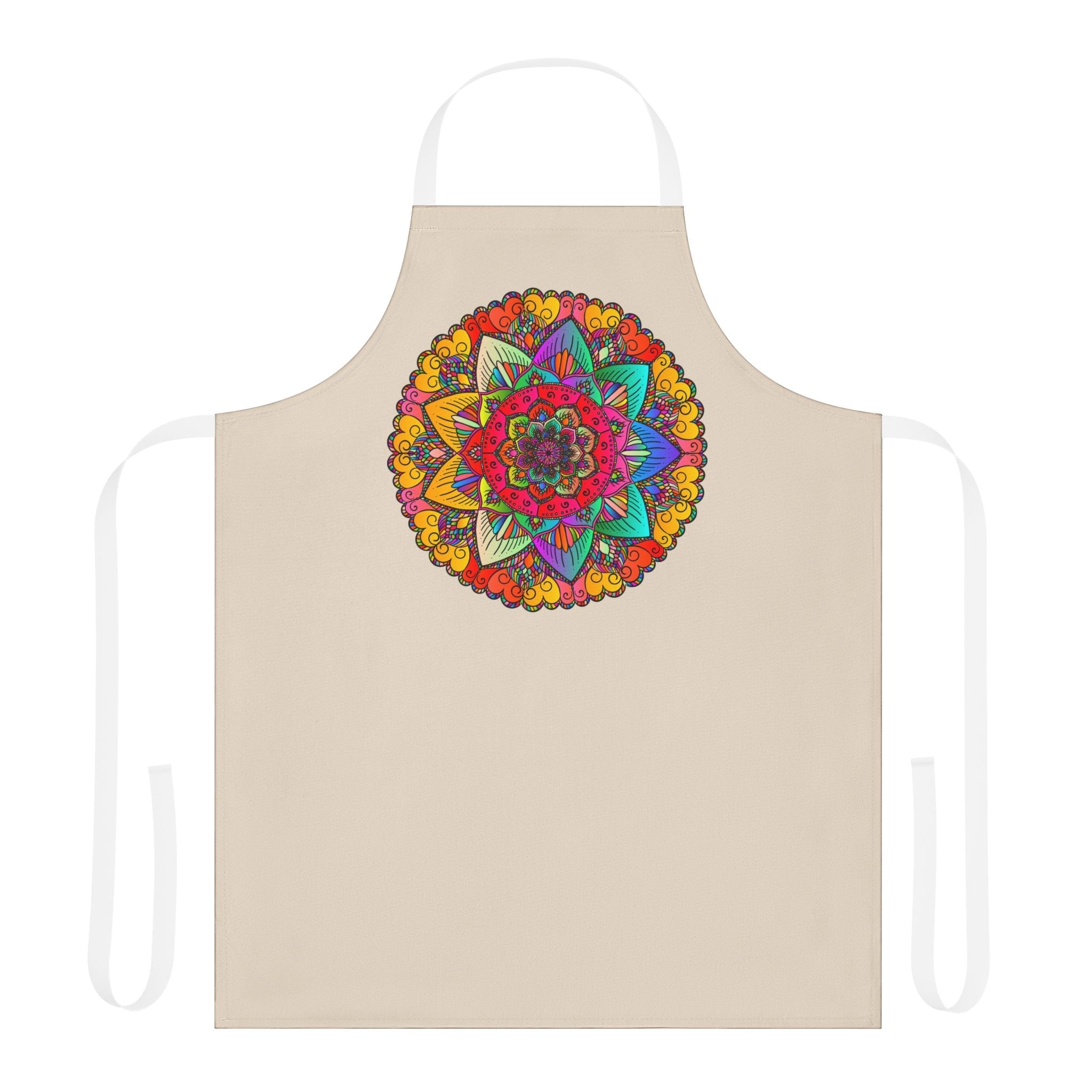 Mandala Art Apron - Hand Drawn Floral Design All Over Prints - Blululi