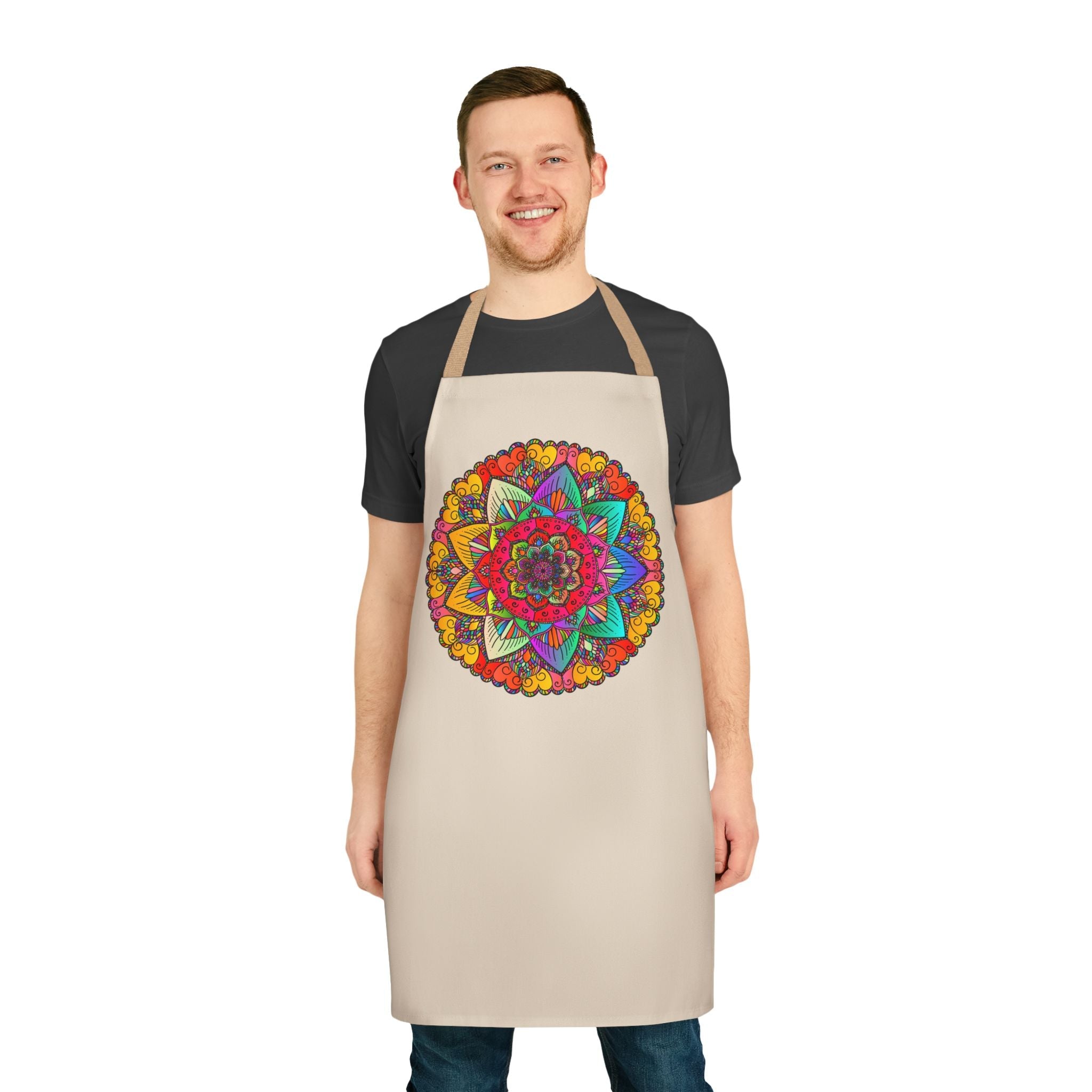 Mandala Art Apron - Hand Drawn Floral Design All Over Prints - Blululi