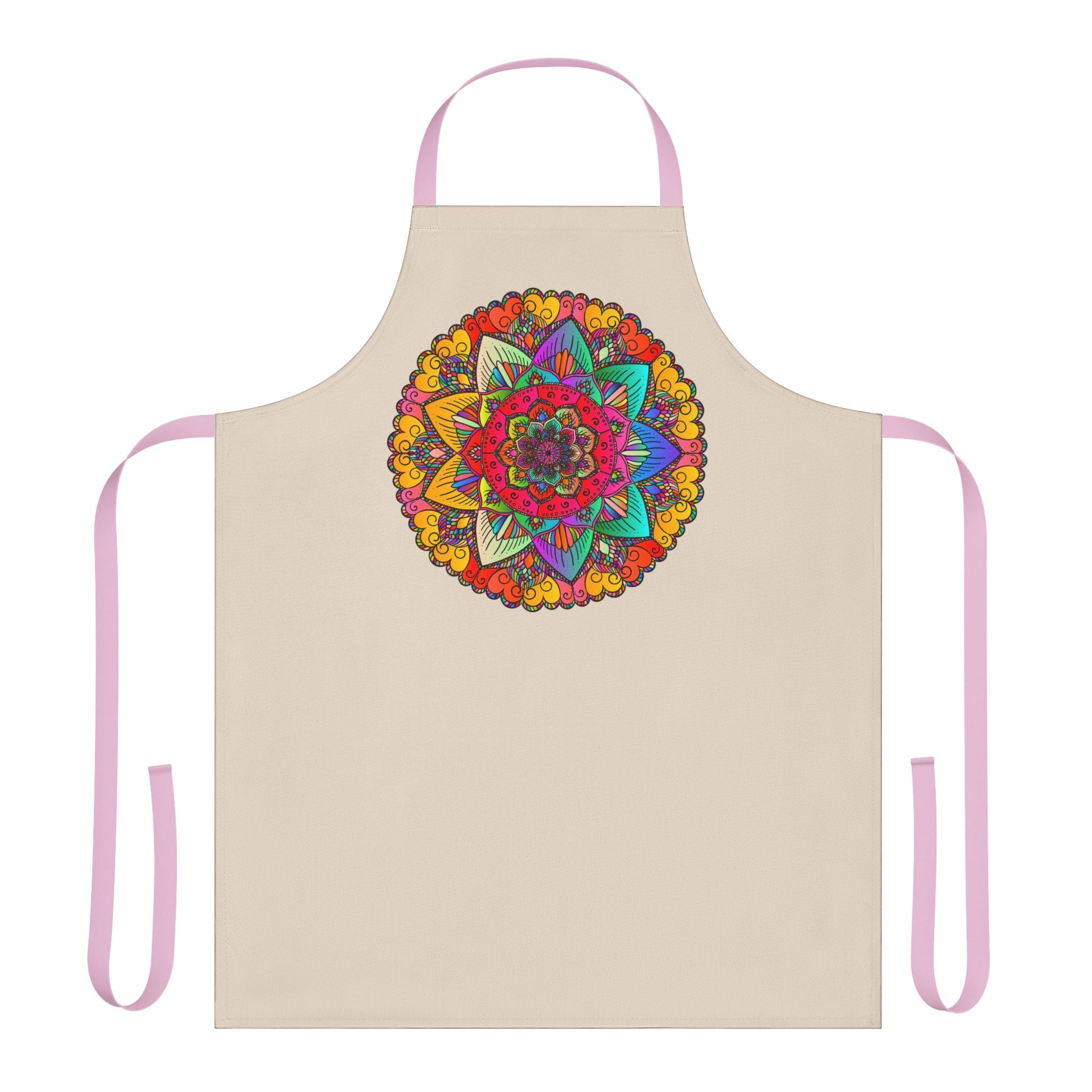 Mandala Art Apron - Hand Drawn Floral Design All Over Prints - Blululi