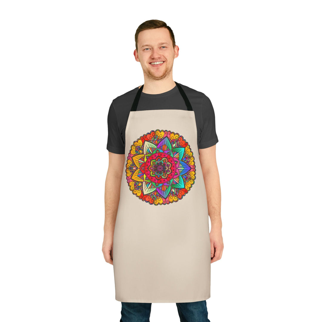 Mandala Art Apron - Hand Drawn Floral Design All Over Prints - Blululi