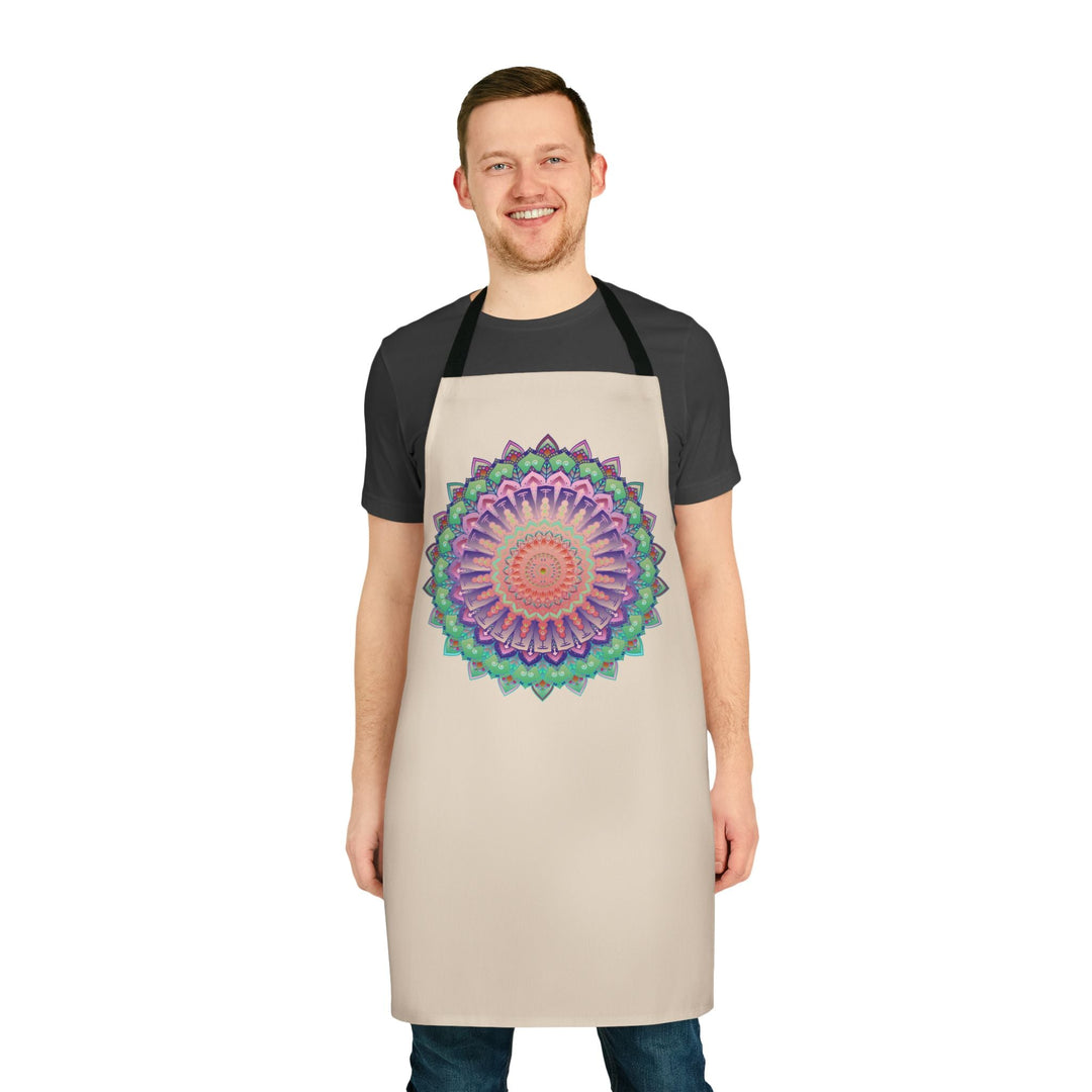 Mandala Art Apron - Hand - Drawn Floral Design All Over Prints - Blululi