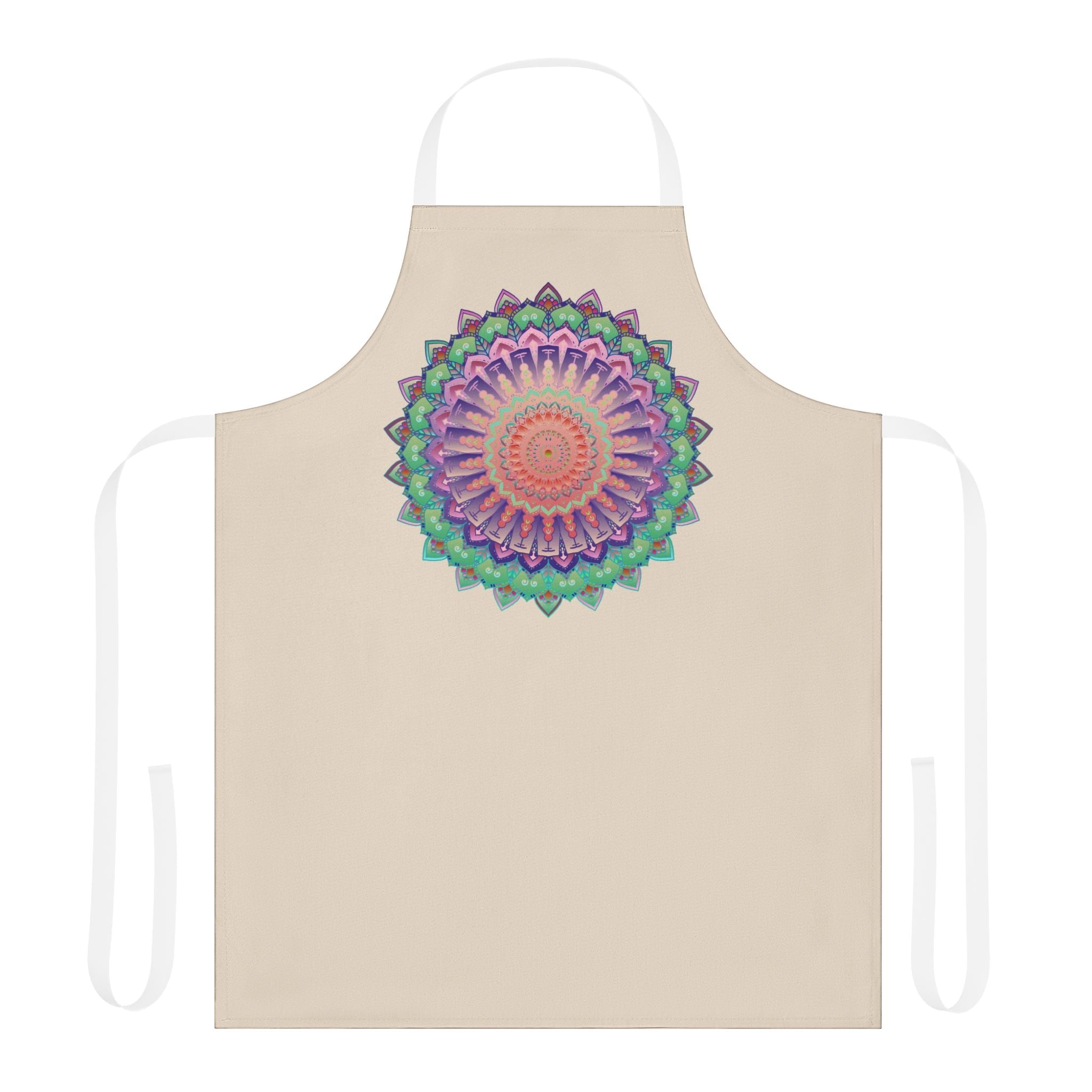 Mandala Art Apron - Hand - Drawn Floral Design All Over Prints - Blululi