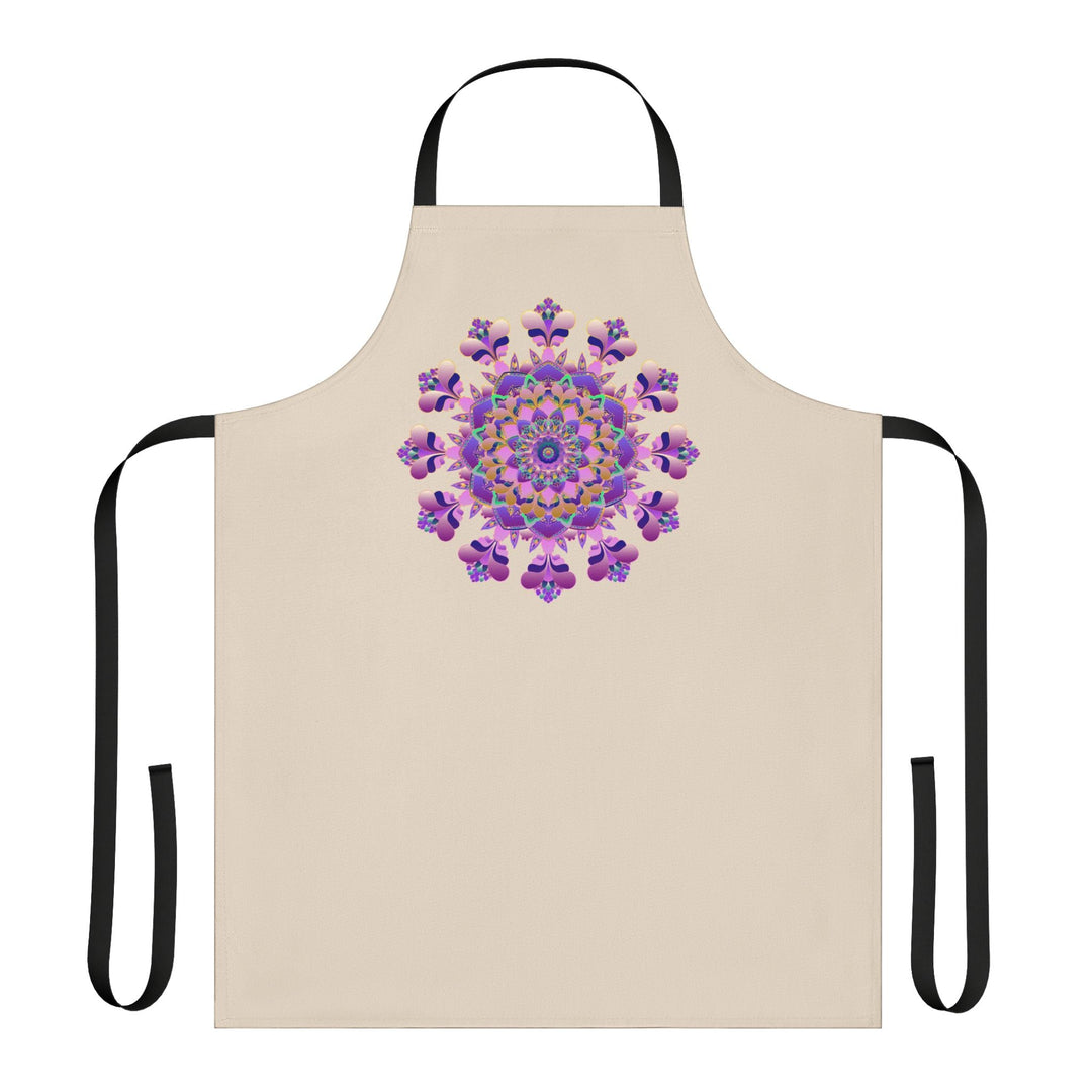 Mandala Art Apron - Hand Drawn Purple & Pink All Over Prints - Blululi