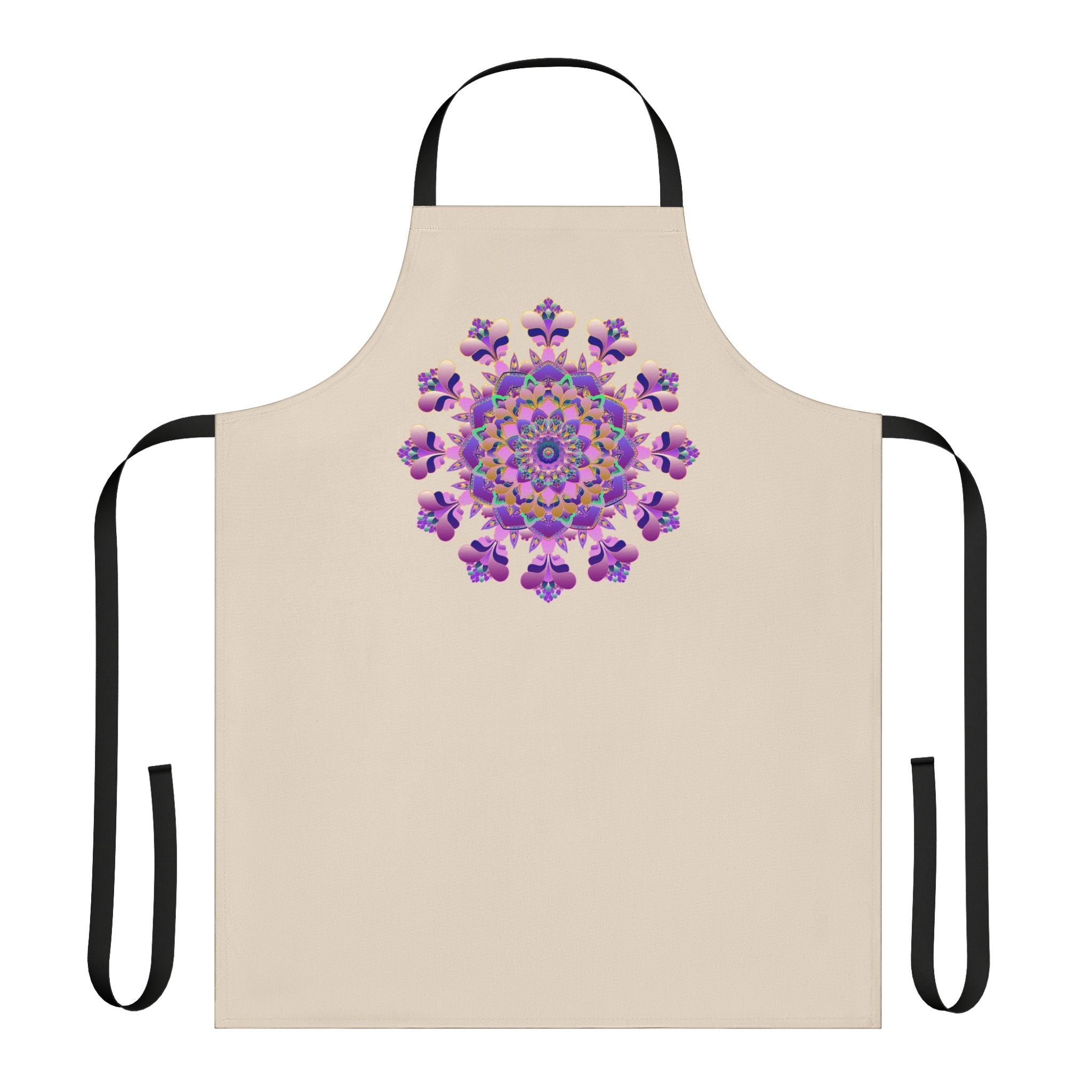 Mandala Art Apron - Hand Drawn Purple & Pink All Over Prints - Blululi