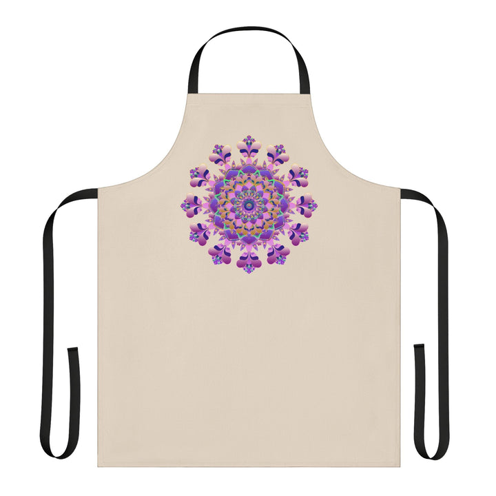 Mandala Art Apron - Hand Drawn Purple & Pink All Over Prints - Blululi